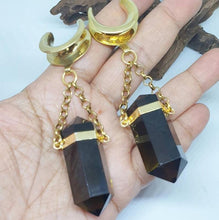 Load image into Gallery viewer, Smoky quartz ear hangers