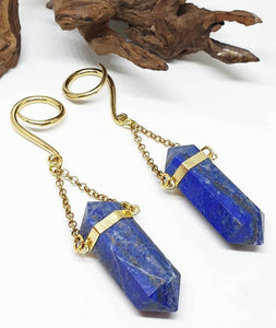 Lapis lazuli ear hangers