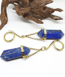 Lapis lazuli ear hangers