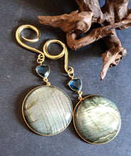 Load image into Gallery viewer, Labradorite ear hangers