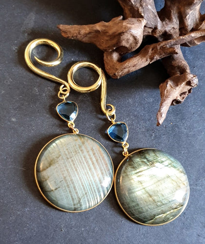 Labradorite ear hangers