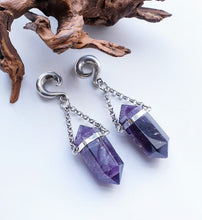 Load image into Gallery viewer, Amethyst ear hangers